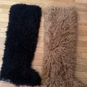 Black and Brown Furry Boots